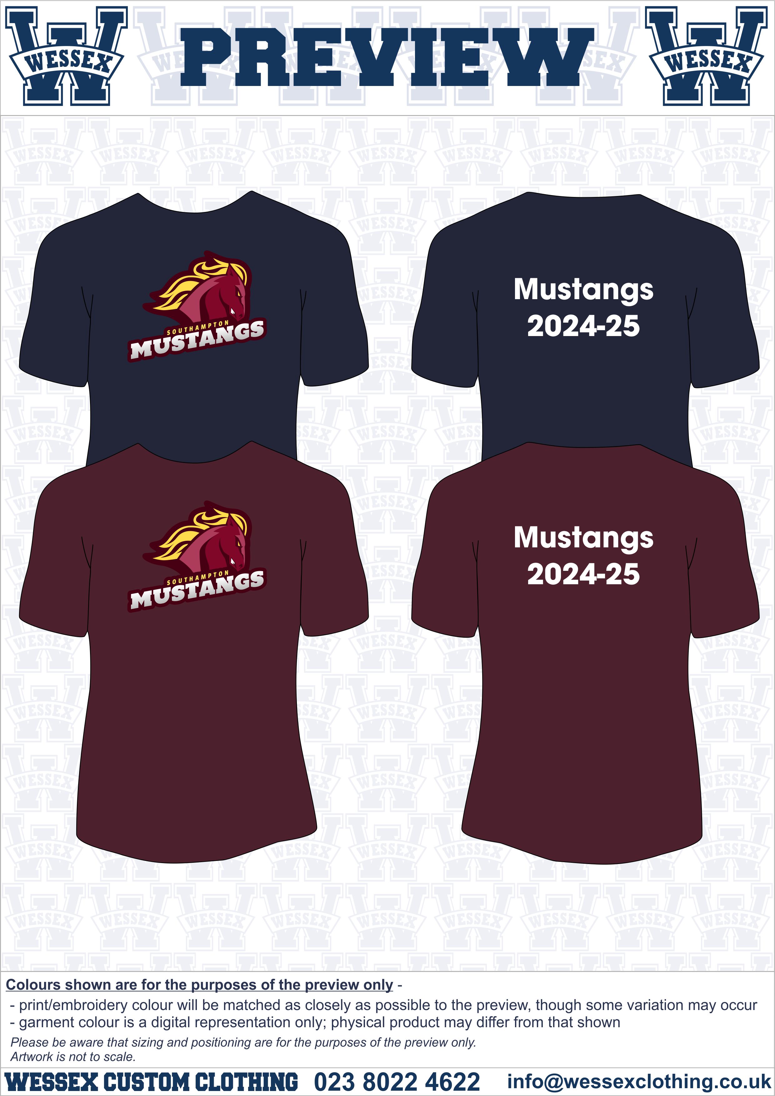 Mustangs Training Top (Navy/Maroon)